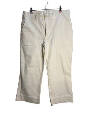 CAbi Cream Cropped Wide Leg Pants Size 12
